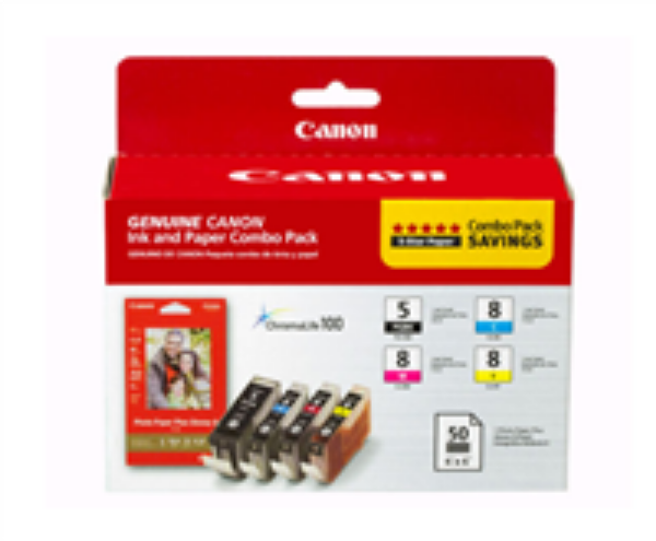 Canon PGI 5/CLI 8 Ink Tank Combo Pack with PP 201 Photo Paper   0628B027