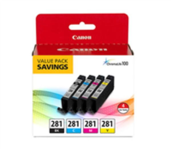 Canon CLI 281 Black, Cyan, Magenta & Yellow 4 Ink Pack   2091C005
