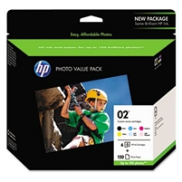 HP 02 Series Photo Value Pack   150 sht/4 x 6 in