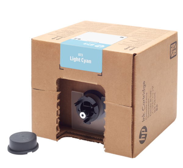 HP 873 3-Liter Light Cyan Ink Cartridge for Latex 800, 800W, 830, 830W