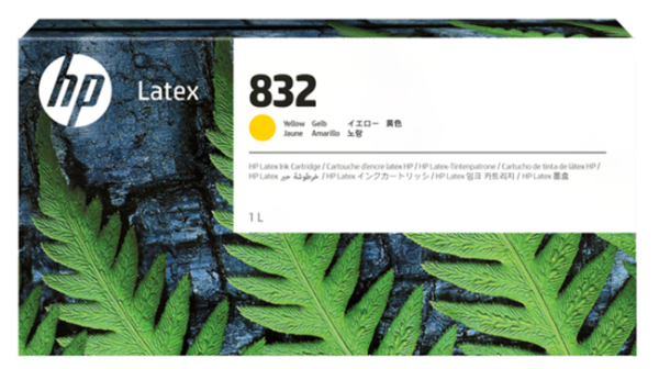 HP 832 1-Liter Yellow Ink Cartridge for Latex 630, 630 W, 700, 700 W, 730, 730W