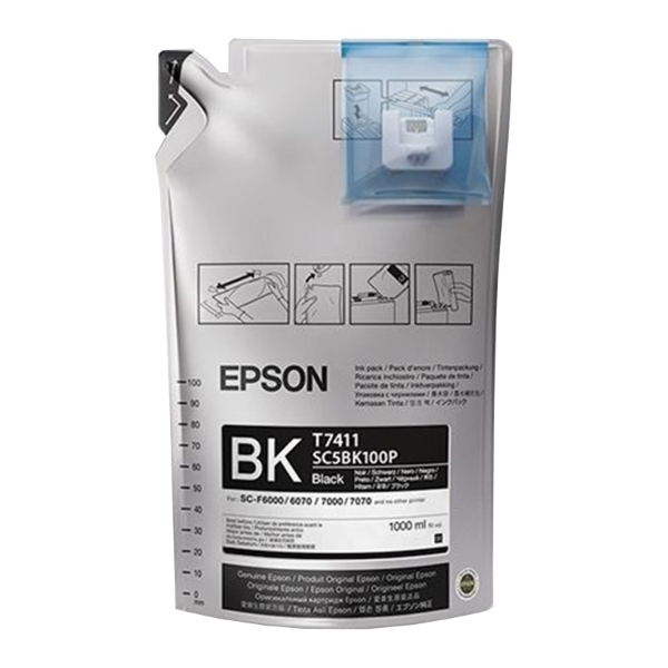 Epson T741 UltraChrome DS Black Ink for SureColor F6070, F7070, F7170 (1000 mL, 1pk) - T741120-1