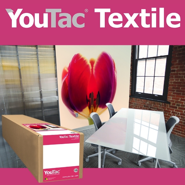 Innova YouTac® Adhesive Textile Printable Wallcovering (Aqueous Ink Compatible) 60"x100' Roll