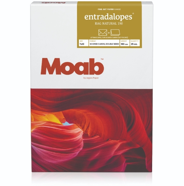 Moab Entradalopes Natural White 190gsm 7"x10" - 25 Cards/Envelopes
