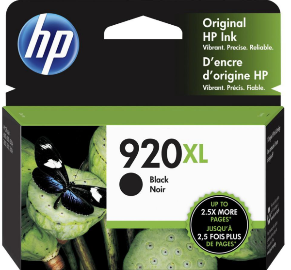 HP 920XL High Yield Black Officejet Ink Cartridge - CD975AN