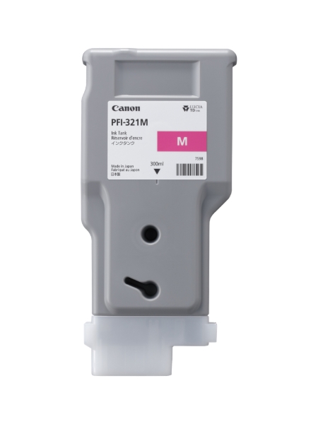 Canon PFI-321M - 300-ml Pigment Magenta Ink for imagePROGRAF TM-250, TM-350, TM-355, TM-510, TM-510M, TM-610, TM-610M, TM-615, TX-1300 - 6269C001AA