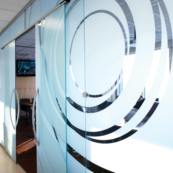 GF 790AE Print-N-Privacy™ 3.0 mil Polymeric Glass Etch Vinyl (Light) with Clear Solvent Permanent Adhesive 60"x75' Roll