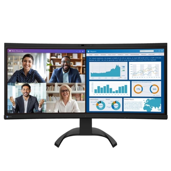 EIZO FlexScan EV3450XC-BK 34.1" Color LCD Monitor (Black) with FlexStand