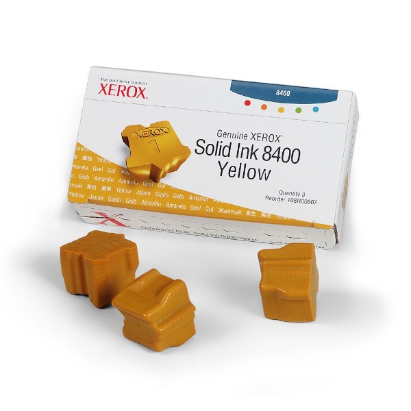 Xerox Phaser 8400 Yellow Solid Ink Pack (3 Sticks) *NON-RETURNABLE - 108R00607