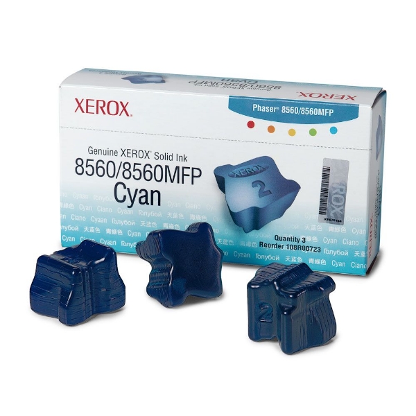 Xerox Phaser 8560/8560MFP Cyan Solid Ink Pack (3 Sticks) - 108R00723