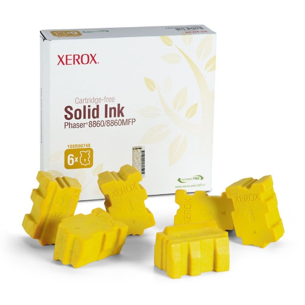 Xerox Phaser 8860/8860MFP Yellow Solid Ink Pack (6 Sticks) - 108R00748