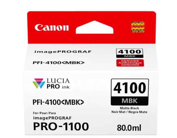 Canon PFI-4100MBK Matte Black Ink Tank 80ml for imagePROGRAF PRO-1100 - 6776C002