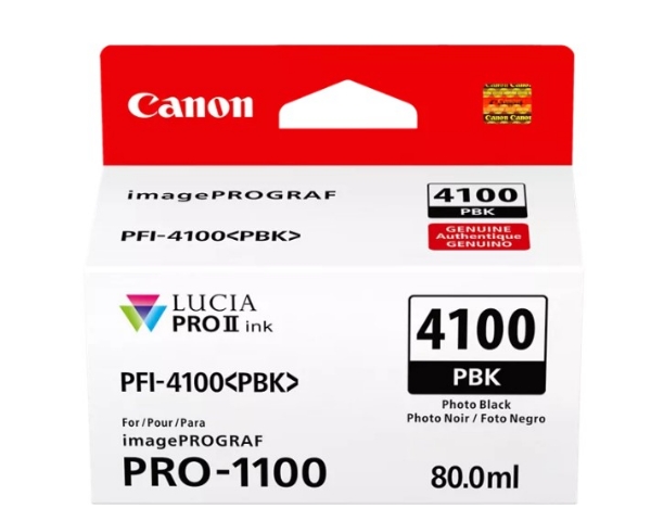 Canon PFI-4100PBK Photo Black Ink Tank 80ml for imagePROGRAF PRO-1100 - 6777C002