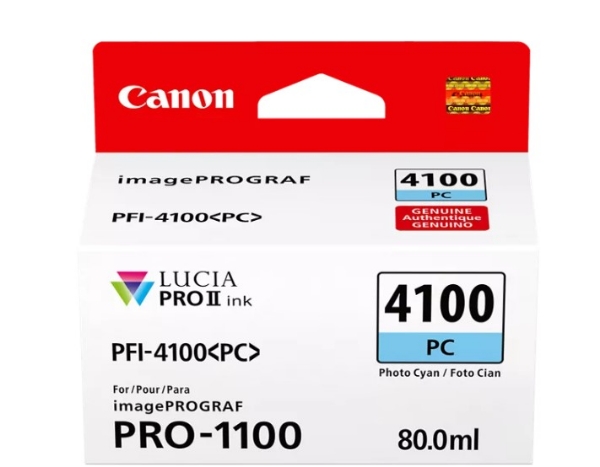 Canon PFI-4100PC Photo Cyan Ink Tank 80ml for imagePROGRAF PRO-1100 - 6781C002