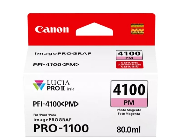 Canon PFI-4100PM Photo Magenta Ink Tank 80ml for imagePROGRAF PRO-1100 - 6782C002