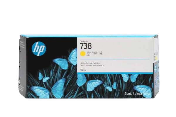 HP 738M 300-ml Yellow DesignJet Ink Cartridge for DesignJet XT950 - 676N1A