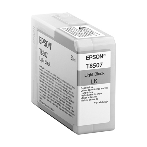 Epson T850 UltraChrome HD 80ml Light Black Ink Cartridge for SureColor P800 T850700	