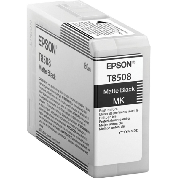 Epson T850 UltraChrome HD 80ml Matte Black Ink Cartridge for SureColor P800 - T85080N	