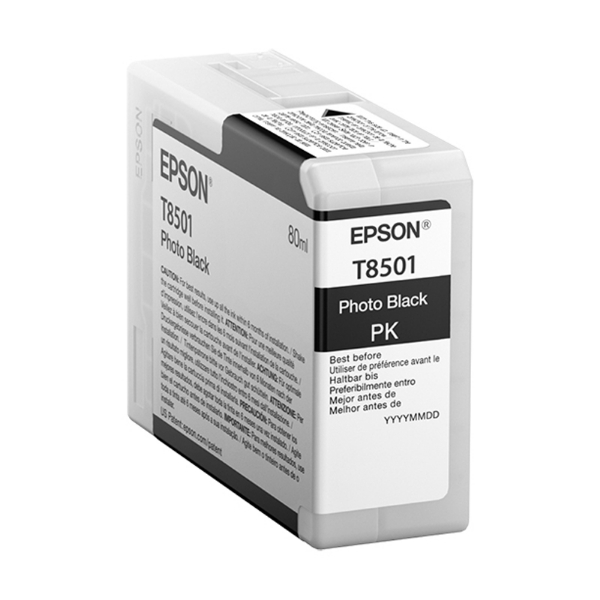 Epson T850 UltraChrome HD 80ml Photo Black Ink Cartridge for SureColor P800 T850100	