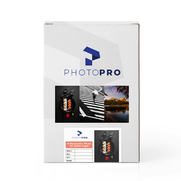 PhotoPro Hi-Resolution Photo RC Matte Paper 8.5"x11" - 100 Sheets - Aqueous