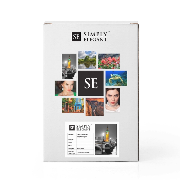 Simply Elegant Gold Fiber 310gsm 8.5"x11" - 10 Sheets	