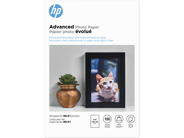 HP Advanced Glossy Photo Paper 65lb 4 x 6" - 100 Sheets