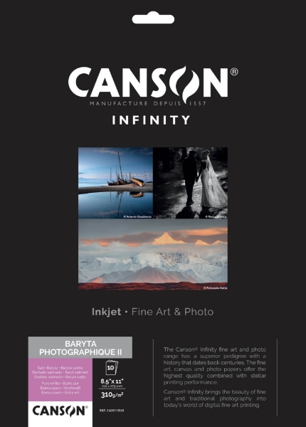 Canson-Infinity Baryta Photographique II 310gsm Satin 8.5"x11" - 10 sheets	