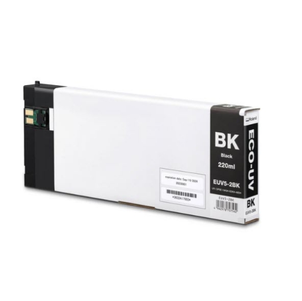 Roland Eco-UV5 Black Ink Cartridge 220ml for BD-8