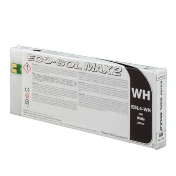 Roland Eco-Sol MAX 2 White Ink Cartridge 220ml for BN2-20