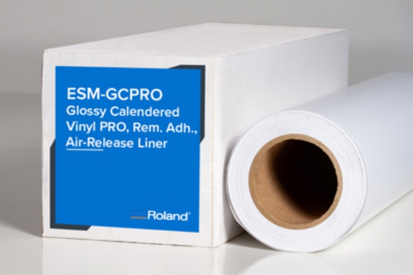 Roland (ESM-GCPRO) Gloss Calendered Vinyl PRO 3mil with Gray Removable Adhesive, Air-Rel Liner 20in x 50ft Roll