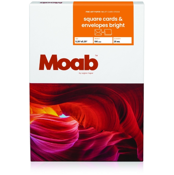Moab Bright Artist Cards 5.25" x 5.25" Square (25 cards/25 envelopes)