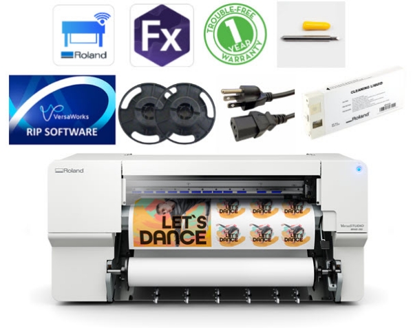 Roland VersaSTUDIO BN2-30 30" Desktop Eco-Solvent CMYK + White Printer with Cutter