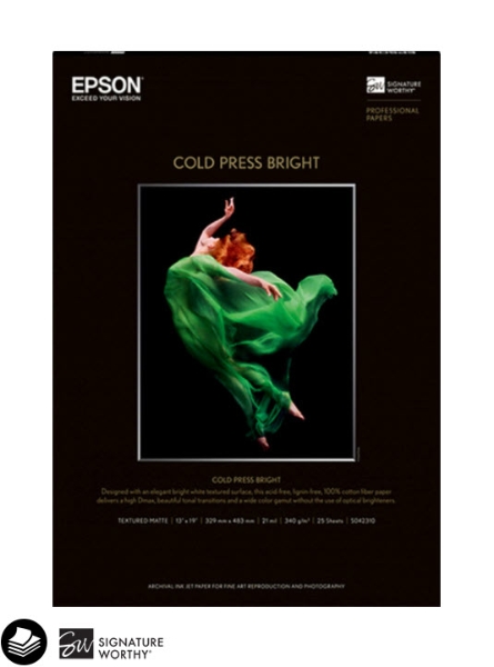 EPSON Cold Press Bright 340gsm 8.5"x11" 25 Sheets