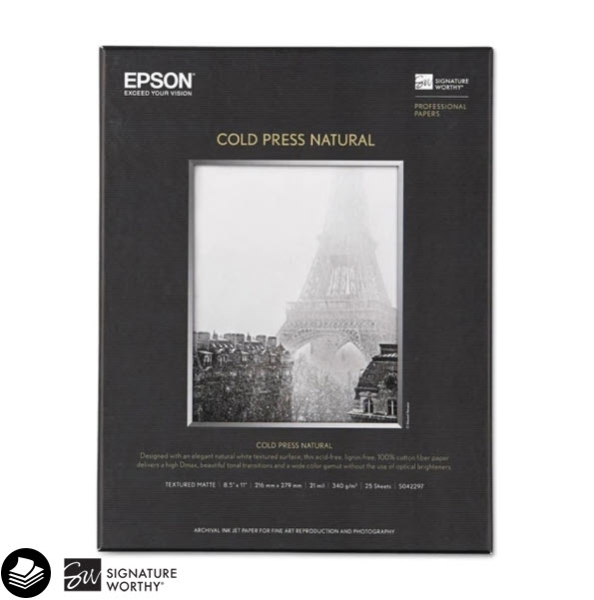 EPSON Cold Press Natural 340gsm 8.5"x11" 25 Sheets