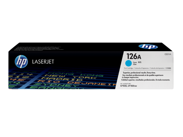 HP 126A Cyan Original LaserJet Toner Cartridge for CP1025, CP1025nw - CE311A