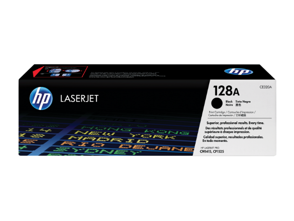 HP 128A Black Original LaserJet Toner Cartridge for CM1415, CP1525 - CE320A