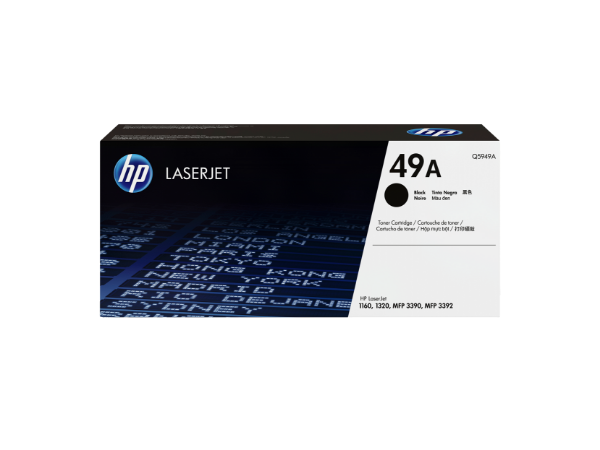 HP 49A Black Original LaserJet Toner Cartridge for LaserJet 1160, 1320, MFP 3390, MFP3392 - Q5949A