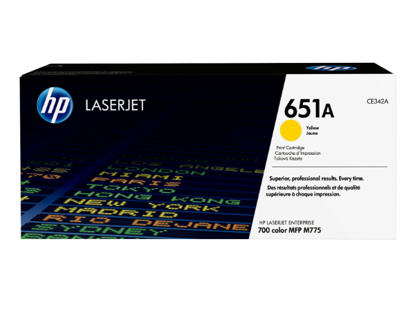 HP 651A Yellow Original LaserJet Toner Cartridge for 700 color MFP M775 - CE342A
