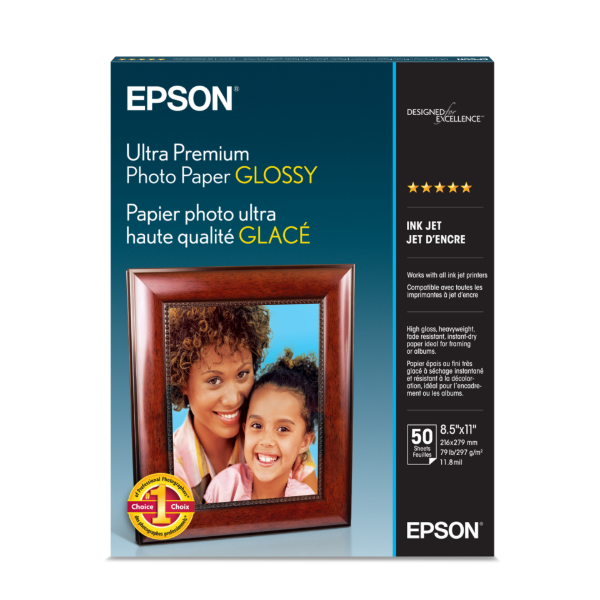 EPSON Ultra Premium Photo Paper Glossy 297gsm 8.5" x 11" - 50 Sheets