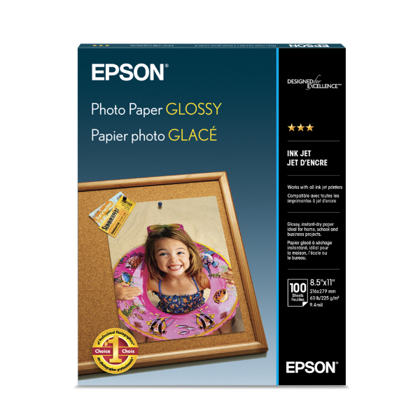 EPSON Photo Paper Glossy 8.5"x11" - 100 sheets