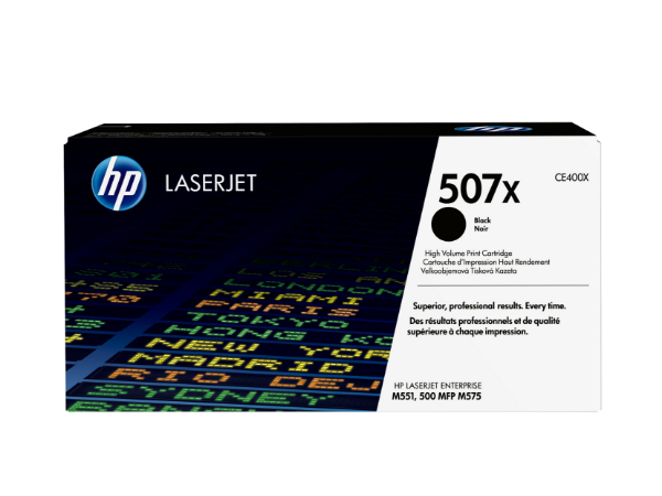 HP 507X High-Yield Black Original LaserJet Toner Cartridge for M551, 500 MFP M575 - CE400X
