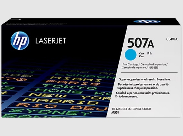 HP 507A Cyan Original LaserJet Toner Cartridge for M551 - CE401A