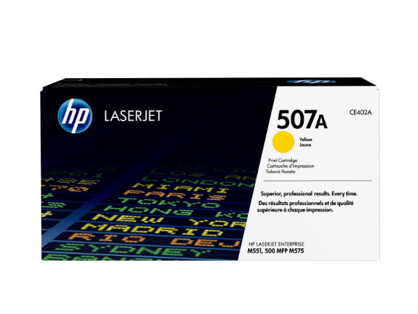 HP 507A Yellow Original LaserJet Toner Cartridge for M551, 500 MFP M575 - CE402A