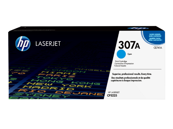 HP 307A Cyan Original LaserJet Toner Cartridge for CP5225 - CE741A