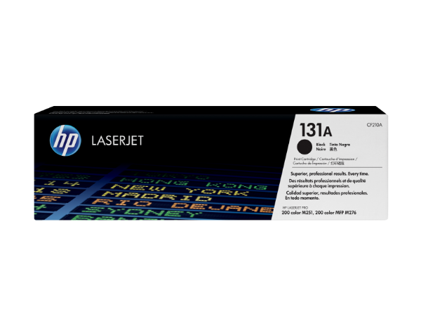 HP 131A Black Original LaserJet Toner Cartridge for LaserJet Pro 200 color M251, 200 color MFP M276 - CF210A