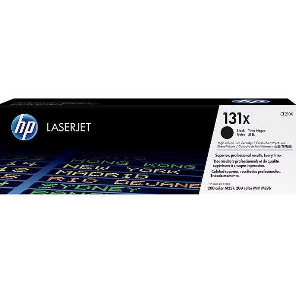 HP 131X High Yield Black Original LaserJet Toner Cartridge for LaserJet Pro 200 color M251, 200 color MFP M276 - CF210X
