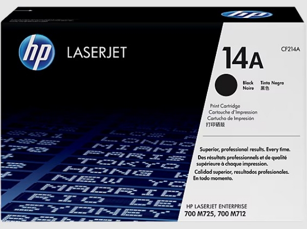 HP 14A Black Original LaserJet Toner Cartridge for LaserJet Enterprise 700 M725, 700 M712 - CF214A