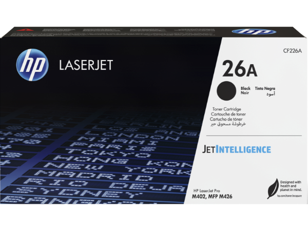 HP 26A Black Original LaserJet Toner Cartridge for M402, MFP M426 - CF226A