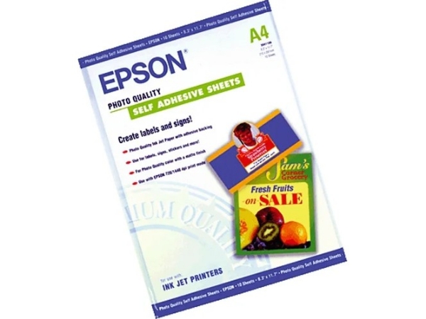 Epson Photo Quality Self Adhesive Sheets 8.3"x11.7" - 10 Sheets