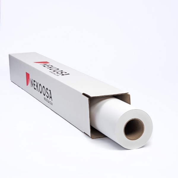Nekoosa 6mil Matte White Wall Graphic with Microsphere Removable Adhesive and 90# Layflat Liner 60"x150' Roll